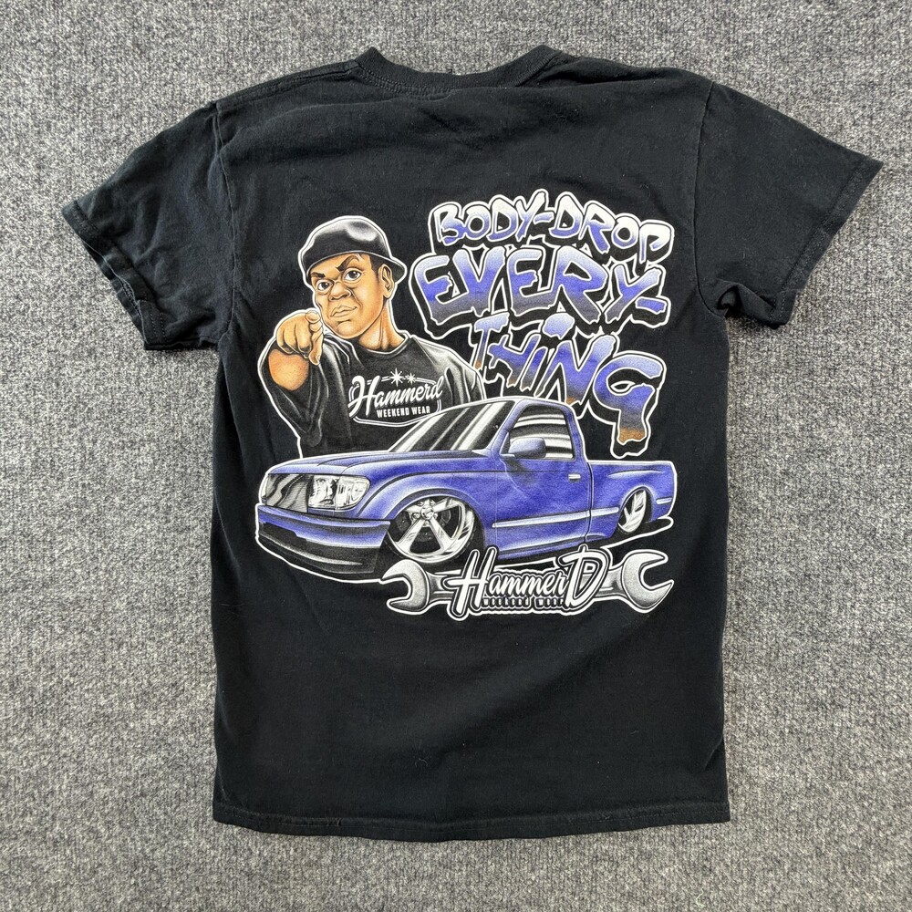HammerD Weekend Wear Body Drop Everything Shirt Mens Small Black Tee Gildan